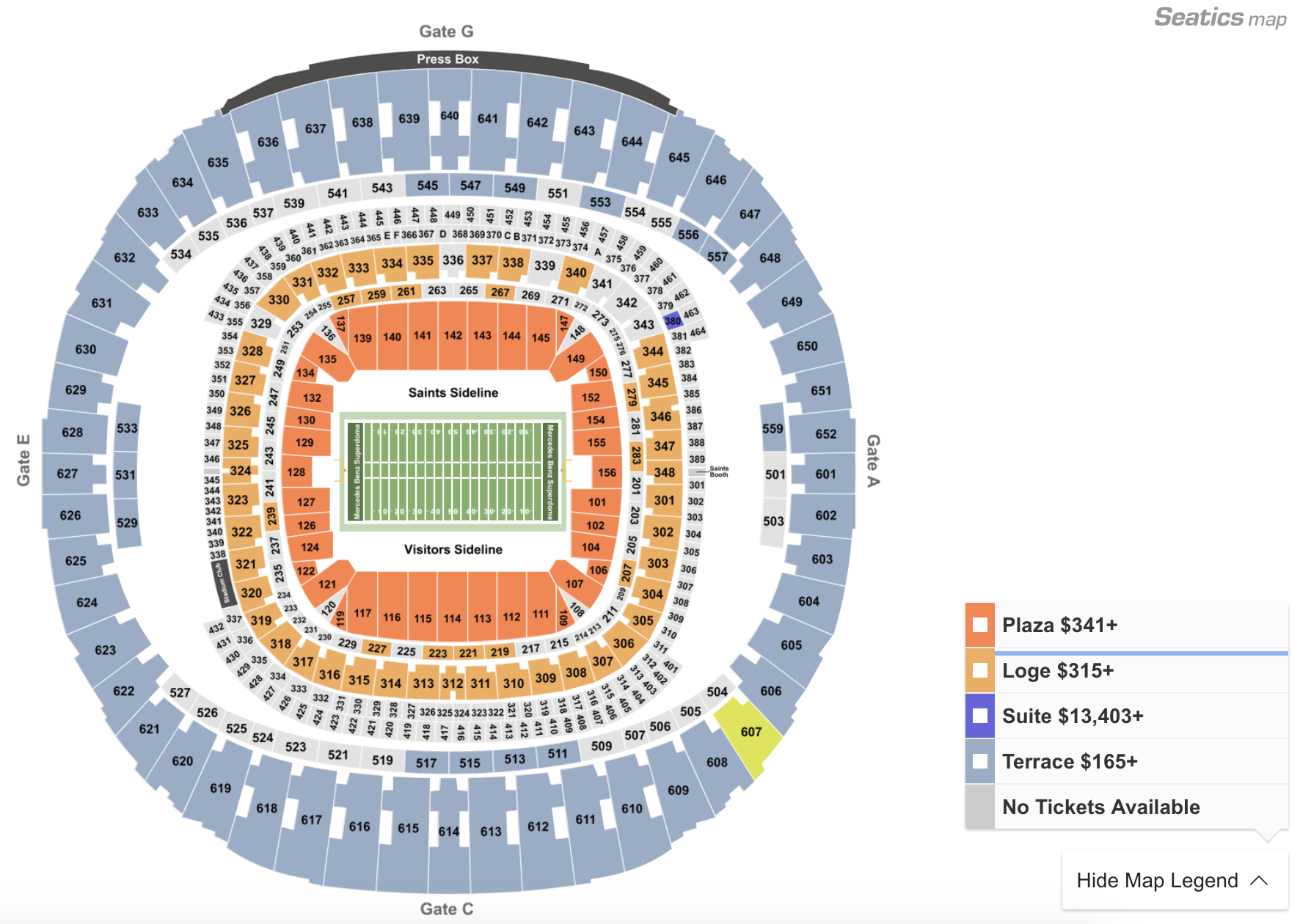 Superdome Seating Chart Saints Games | Review Home Decor